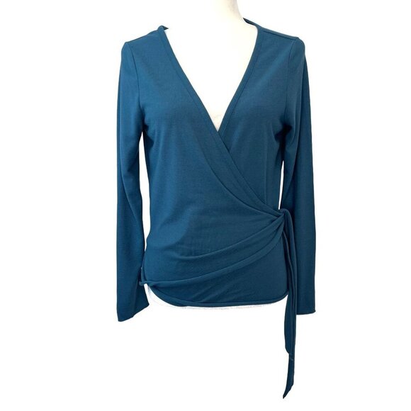 J. Jill  Wrap Shirt Teal Green Ladies MED Career Casual - Picture 1 of 7